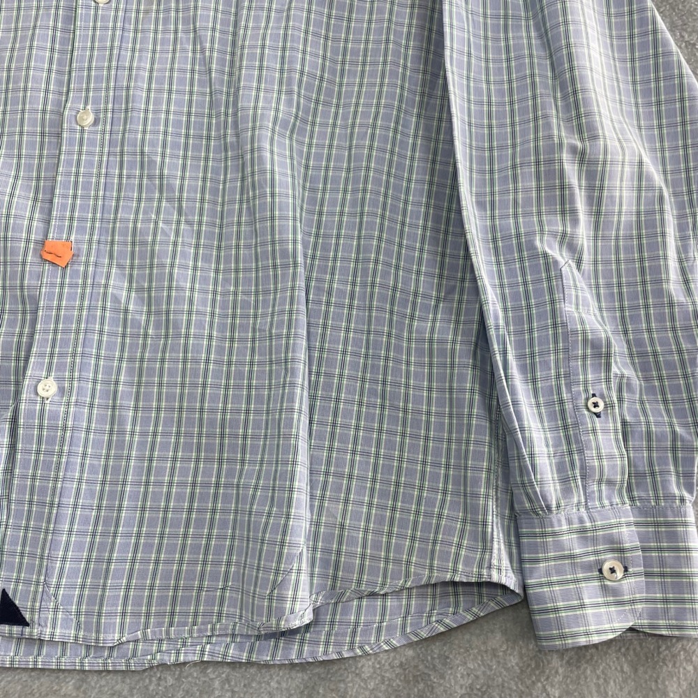 UNTUCKit Mens XL Long Sleeve Button Down Shirt Plaid Cotton Blue Green Cotton - Picture 6 of 13